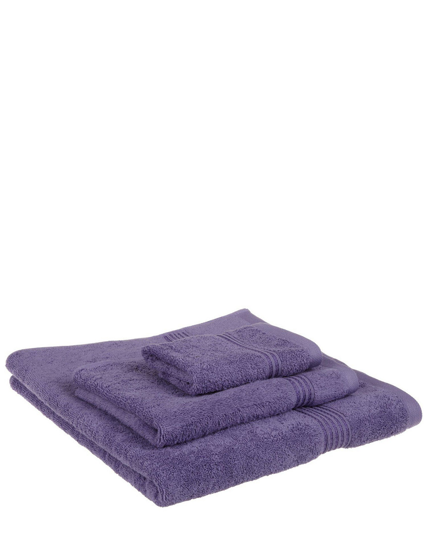 Superior 3pc Egyptian Cotton Towel Set In Purple