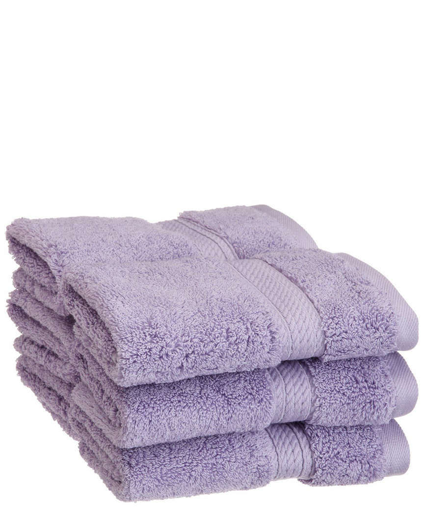 Superior 6pc Egyptian Cotton Washcloth Set In Purple