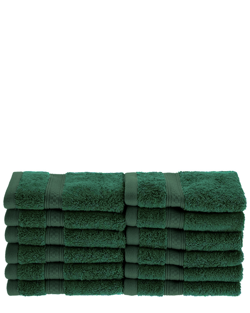 Superior 12pc Bamboo Washcloth Set In Green