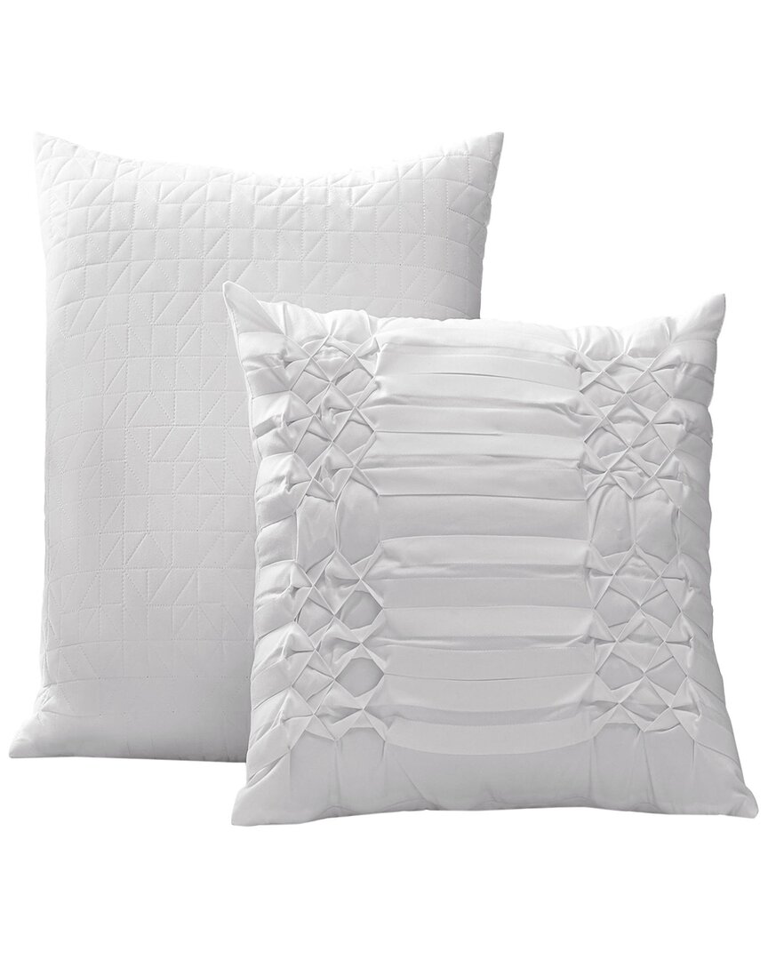 City Scene 2pc Triple Diamond Soft Decorative Pillow In White