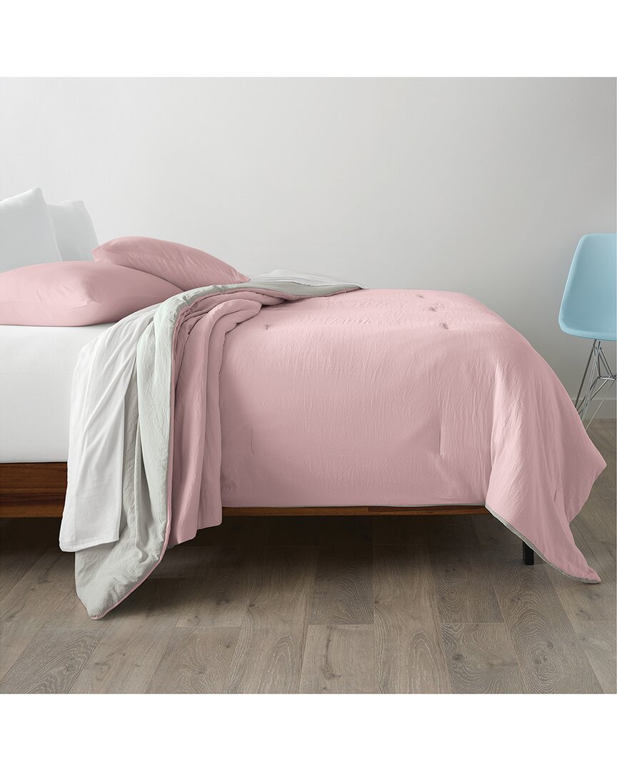 Shop Ella Jayne Reversible Brushed Microfiber Plush Down-alternative Comforter Set In Pink