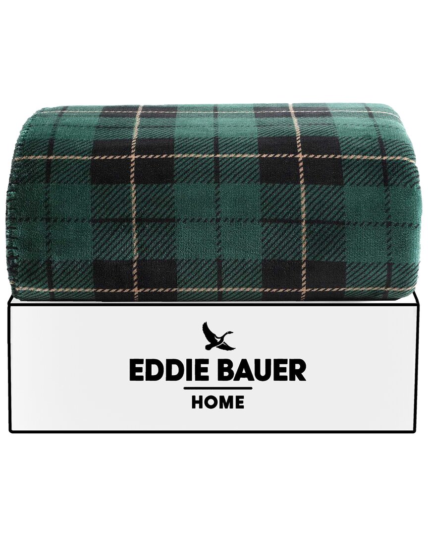 Eddie Bauer Capitol Hill Coco Flannel Reversible Throw Blanket