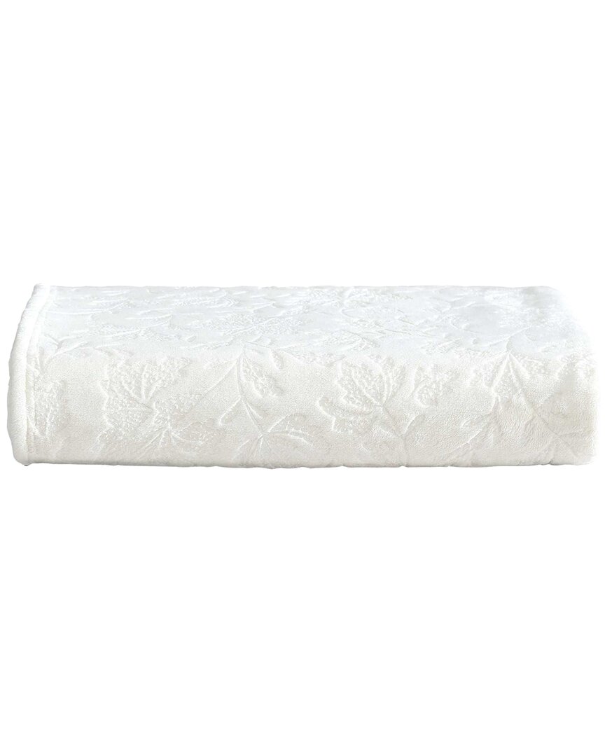 Eddie Bauer Woodblock Floral Ultra Soft Plush Fleece Reversible Throw Blanket
