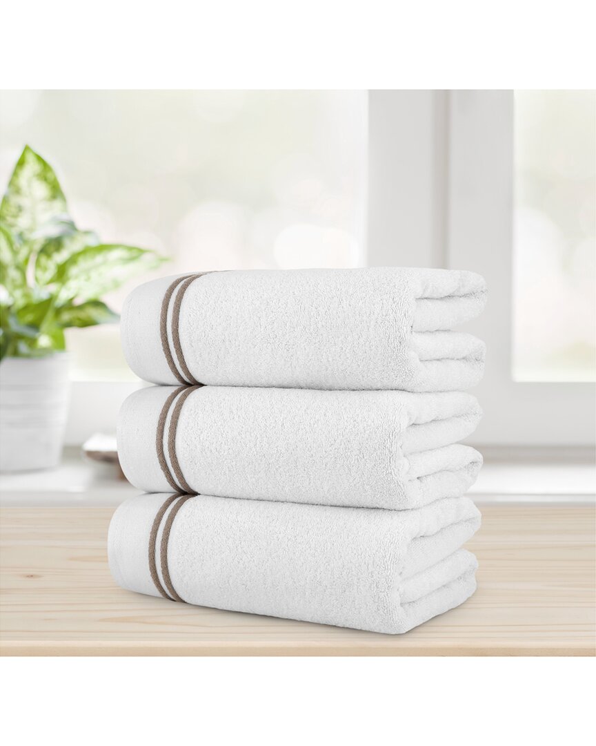 Chic Home Luxurious 3pc Pure Turkish Cotton Bath Towel Set In White