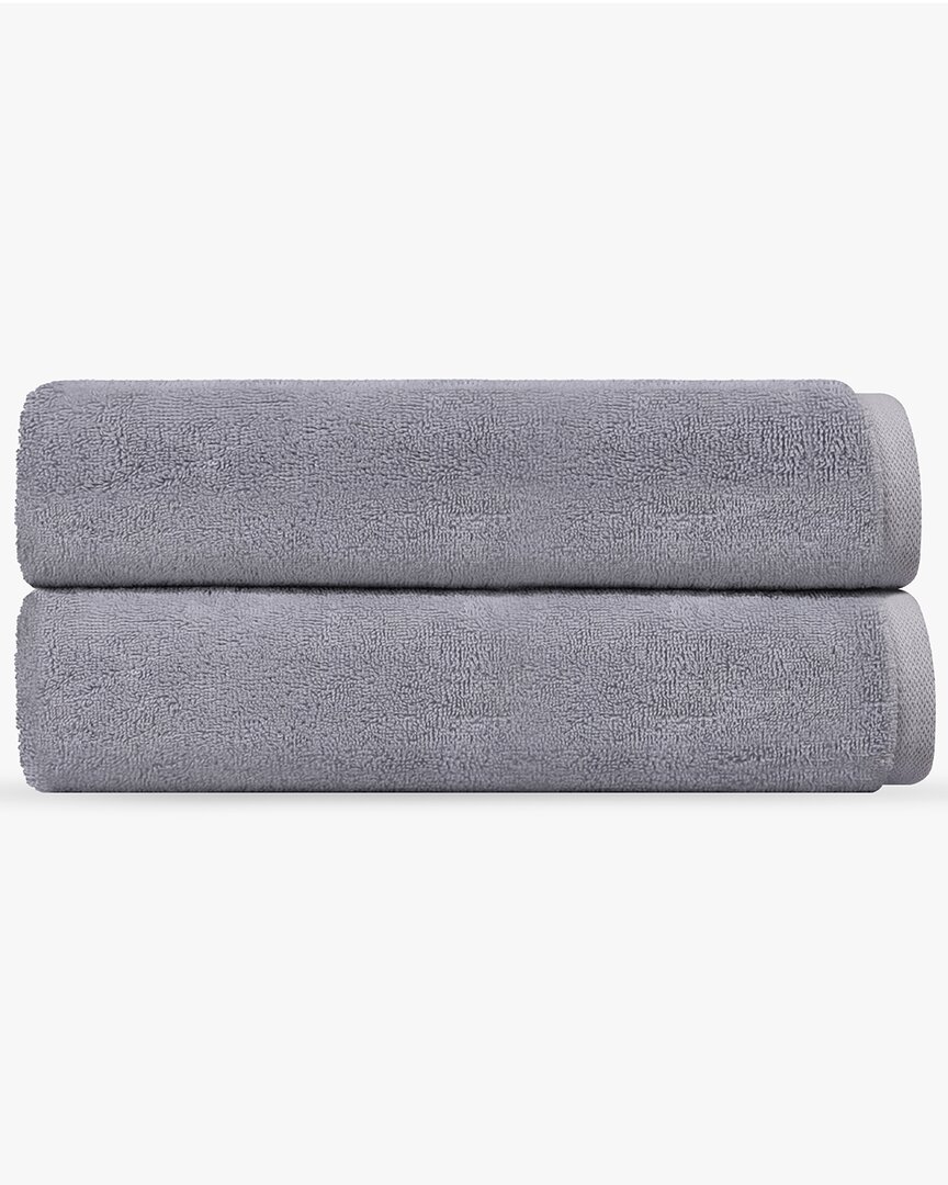 Depera Home Puresoft Set Of 2 Turkish Bath Towels In Silver