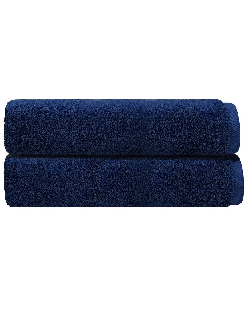 Depera Home Puresoft Set Of 2 Turkish Bath Sheets In Blue