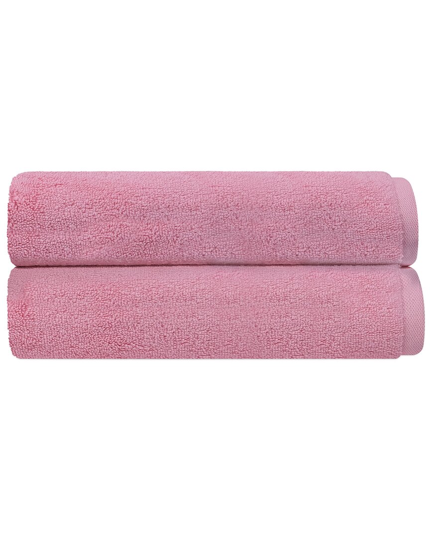 Depera Home Puresoft Set Of 2 Turkish Bath Sheets In Pink