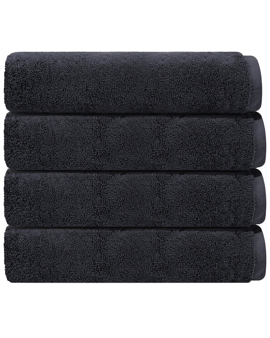 Depera Home Puresoft Set Of 4 Turkish Hand Towels In Grey