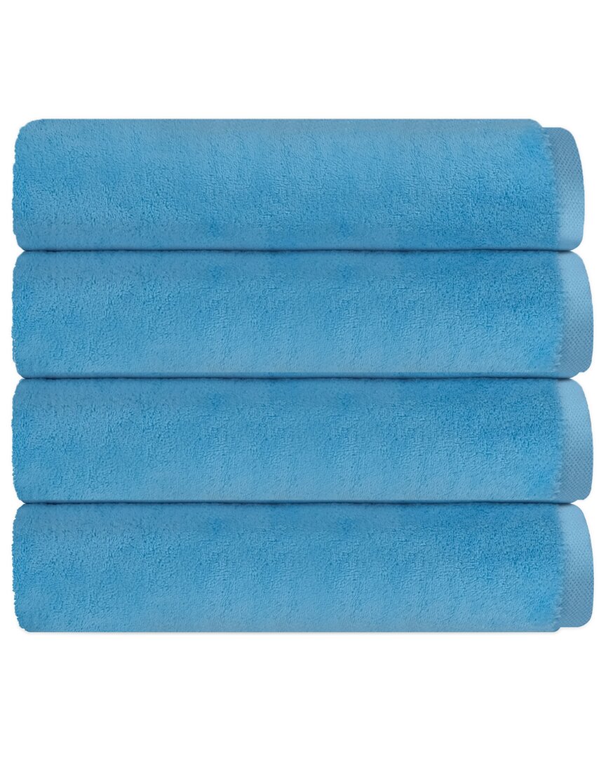 Depera Home Puresoft Set Of 4 Turkish Wash Towels In Blue