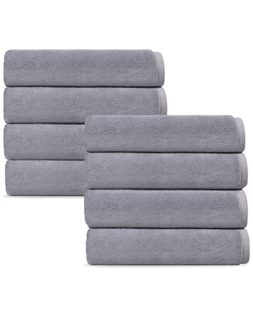 Depera Home Puresoft Set Of 8 Turkish Wash Towels In Silver