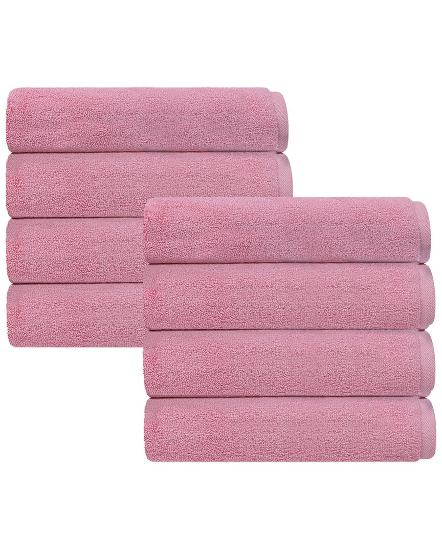 Depera Home Puresoft Set Of 8 Turkish Wash Towels In Pink