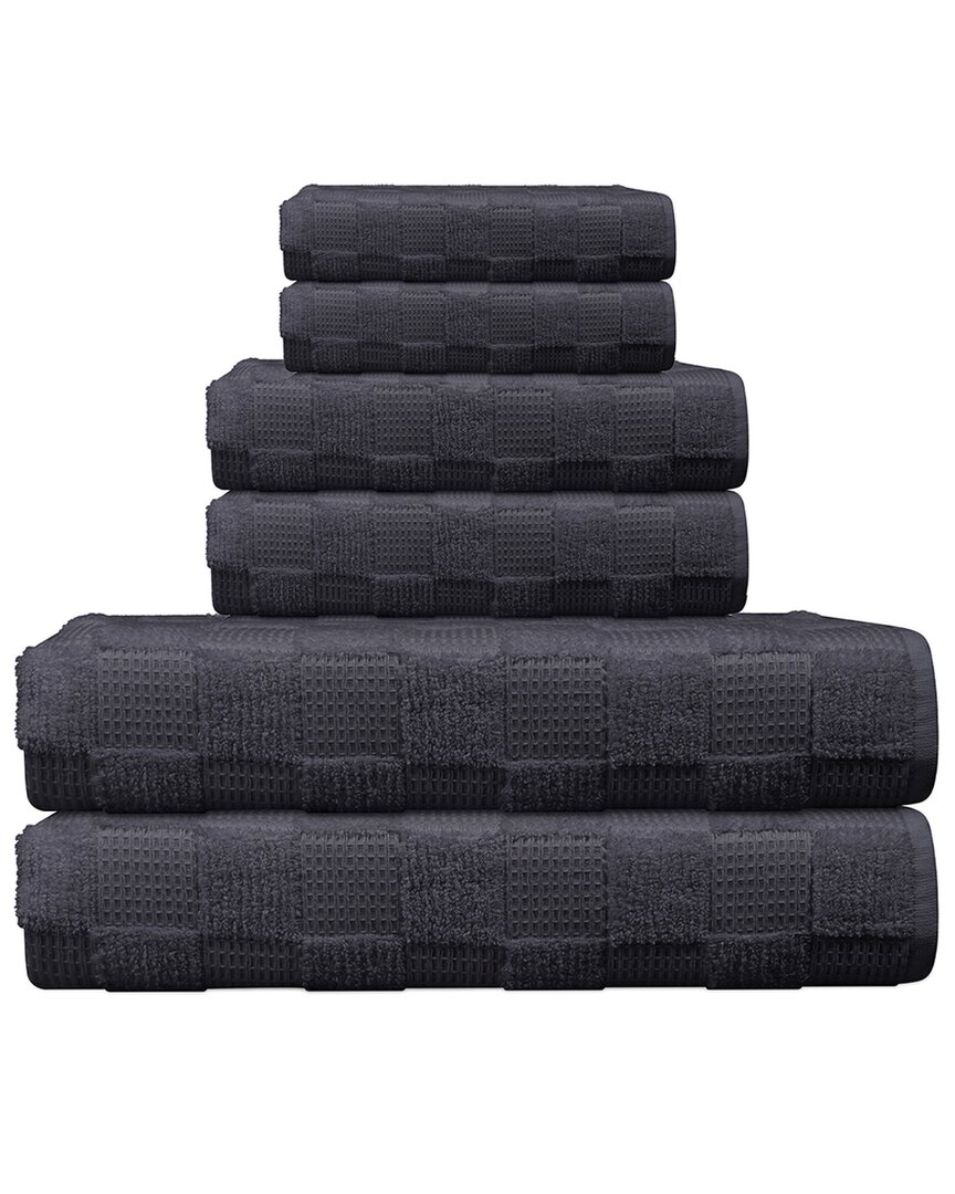 Depera Home Waffle Terry Set Of 6 Turkish Towels In Grey