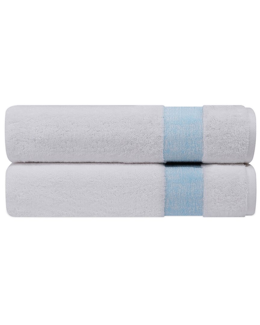 Depera Home Pera Set Of 2 Turkish Bath Sheets In Blue