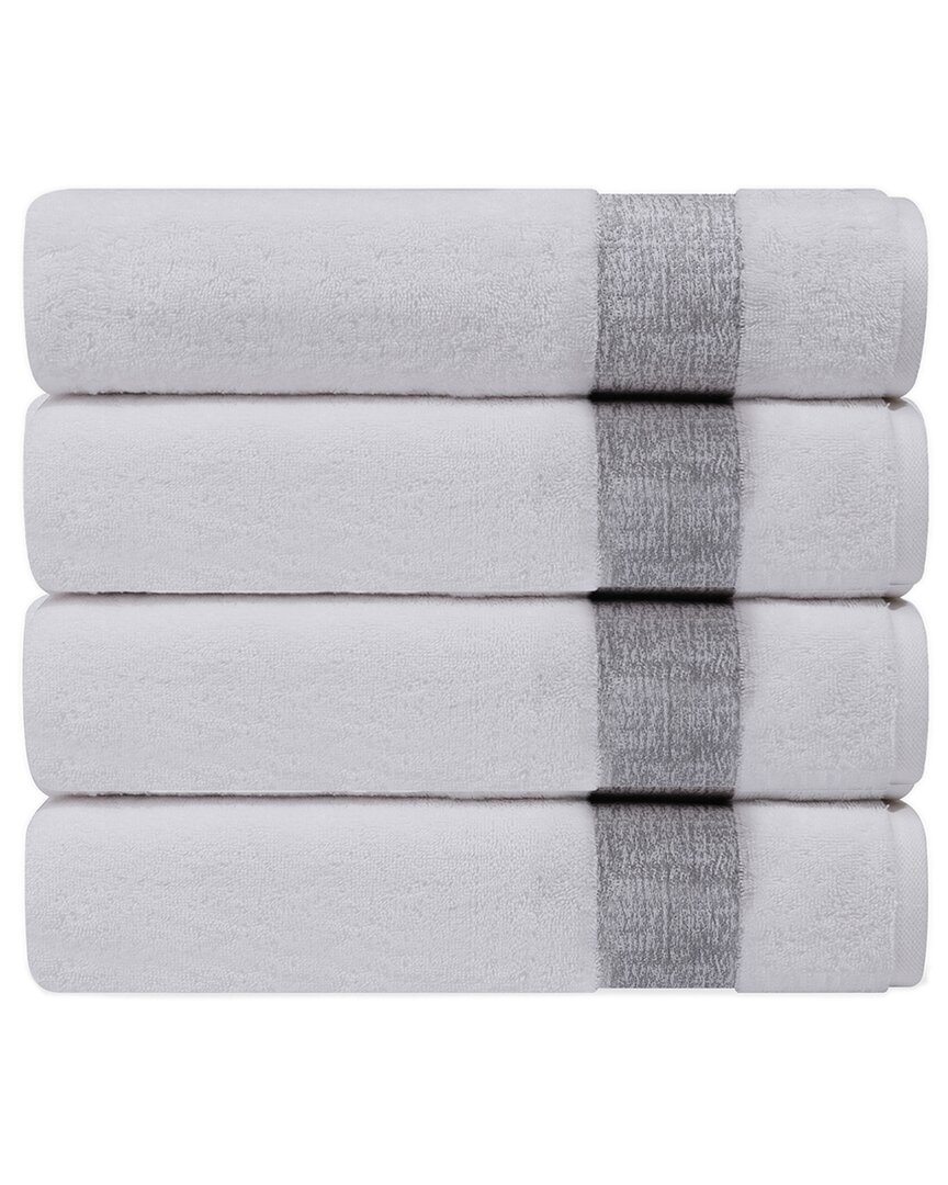 Depera Home Pera Set Of 4 Turkish Hand Towels In Silver