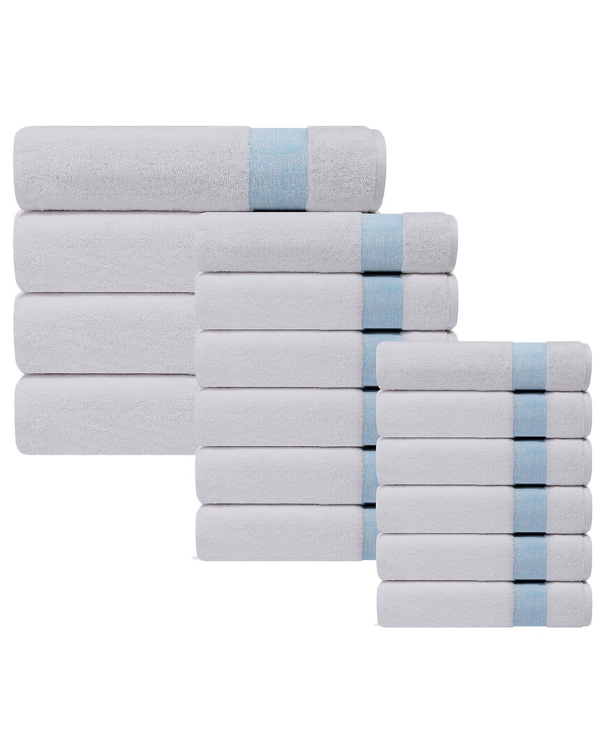 Depera Home Pera Set Of 16 Turkish Towels In Blue