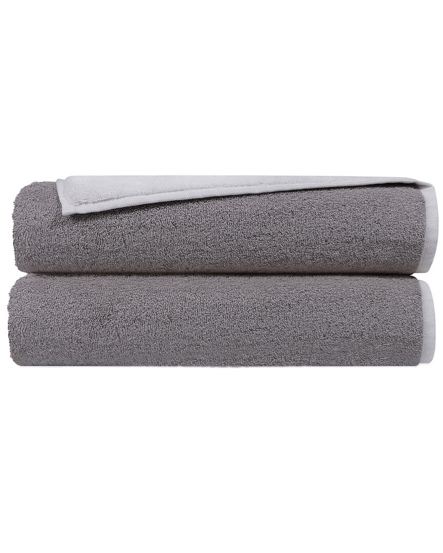 Depera Home Double Face Set Of 2 Turkish Bath Towels In White
