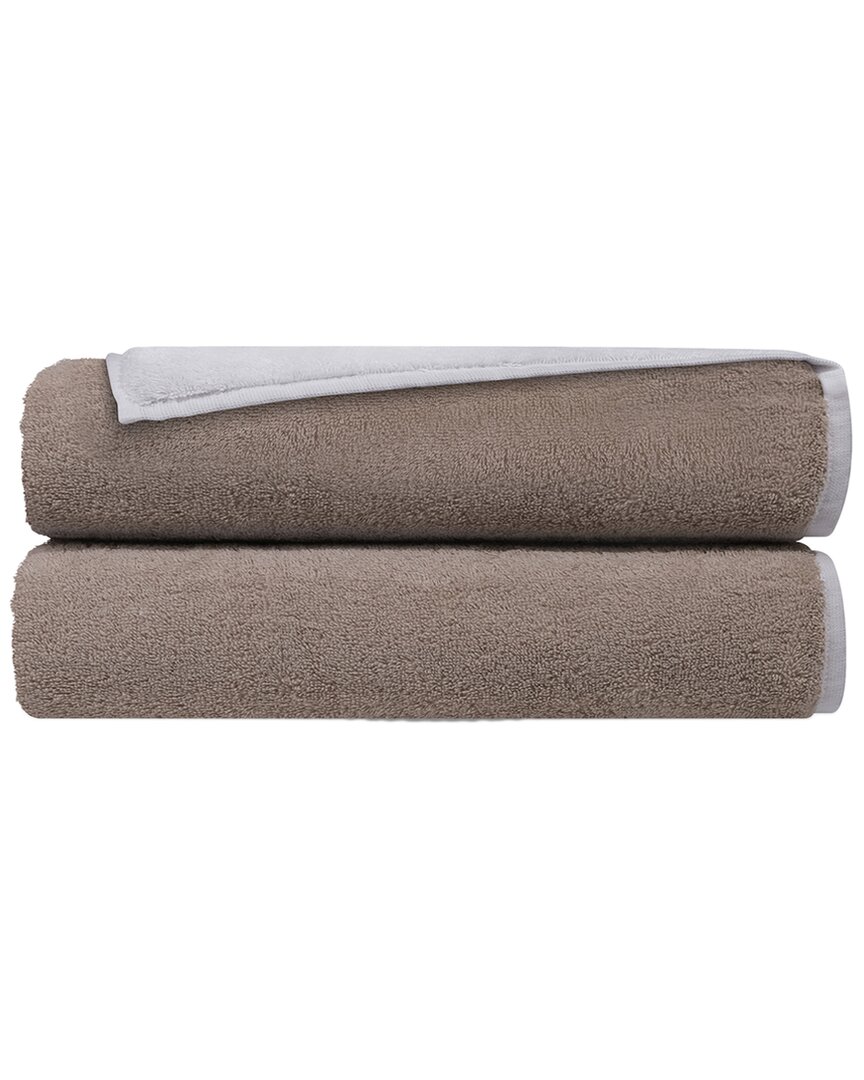 Depera Home Double Face Set Of 2 Turkish Bath Towels In White