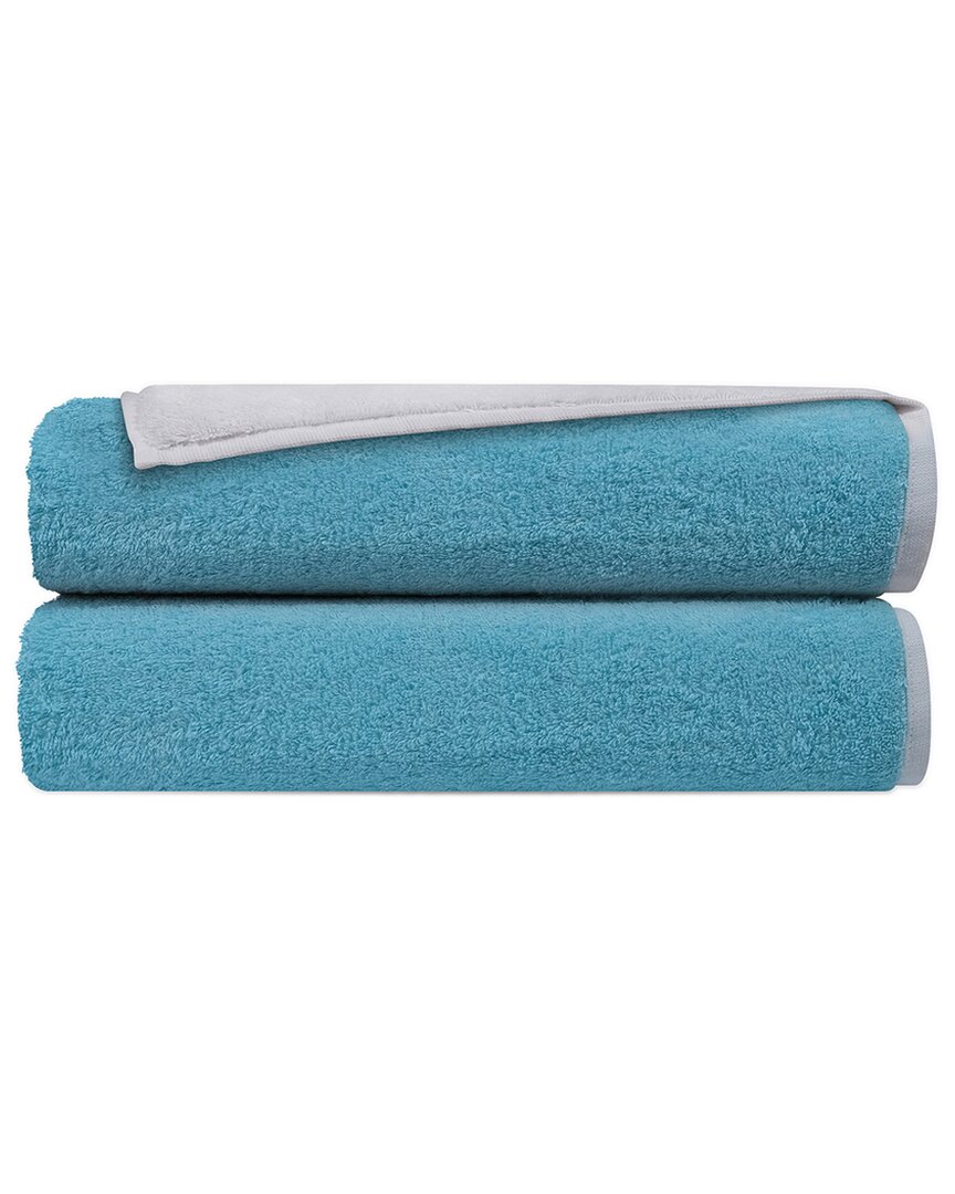 Depera Home Double Face Set Of 2 Turkish Bath Towels In White