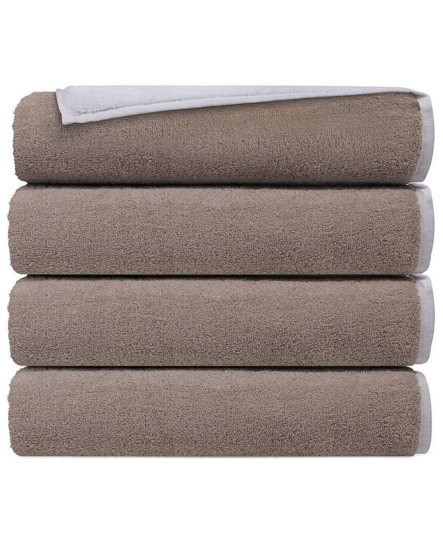 Depera Home Double Face Set Of 4 Turkish Bath Towels In White