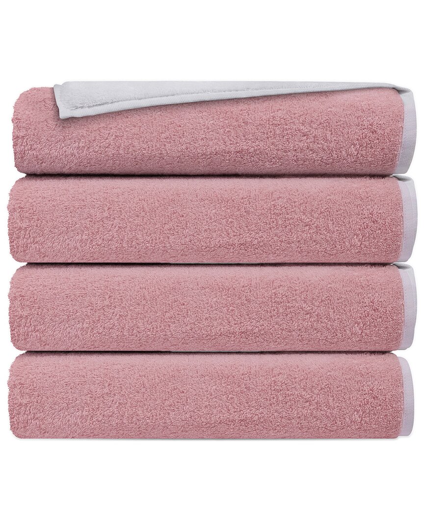 Depera Home Double Face Set Of 4 Turkish Hand Towels In White