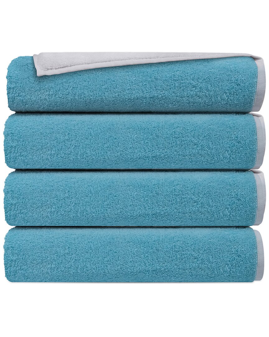 Depera Home Double Face Set Of 4 Turkish Bath Towels In White