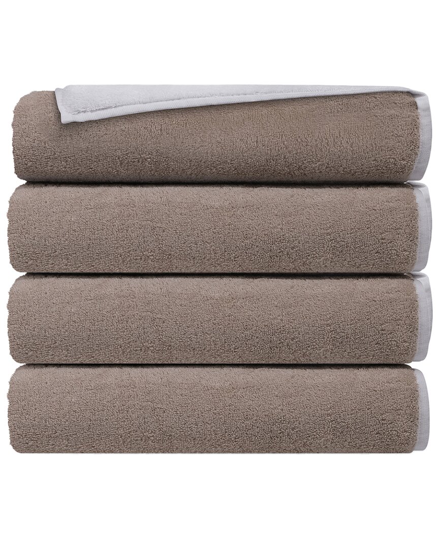 Depera Home Double Face Set Of 4 Turkish Wash Towels In White