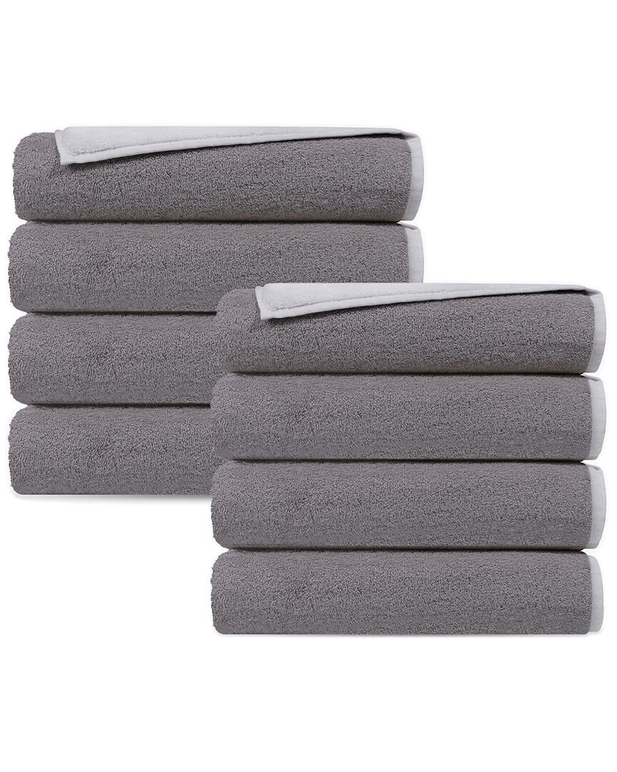 Depera Home Double Face Set Of 8 Turkish Hand Towels In White