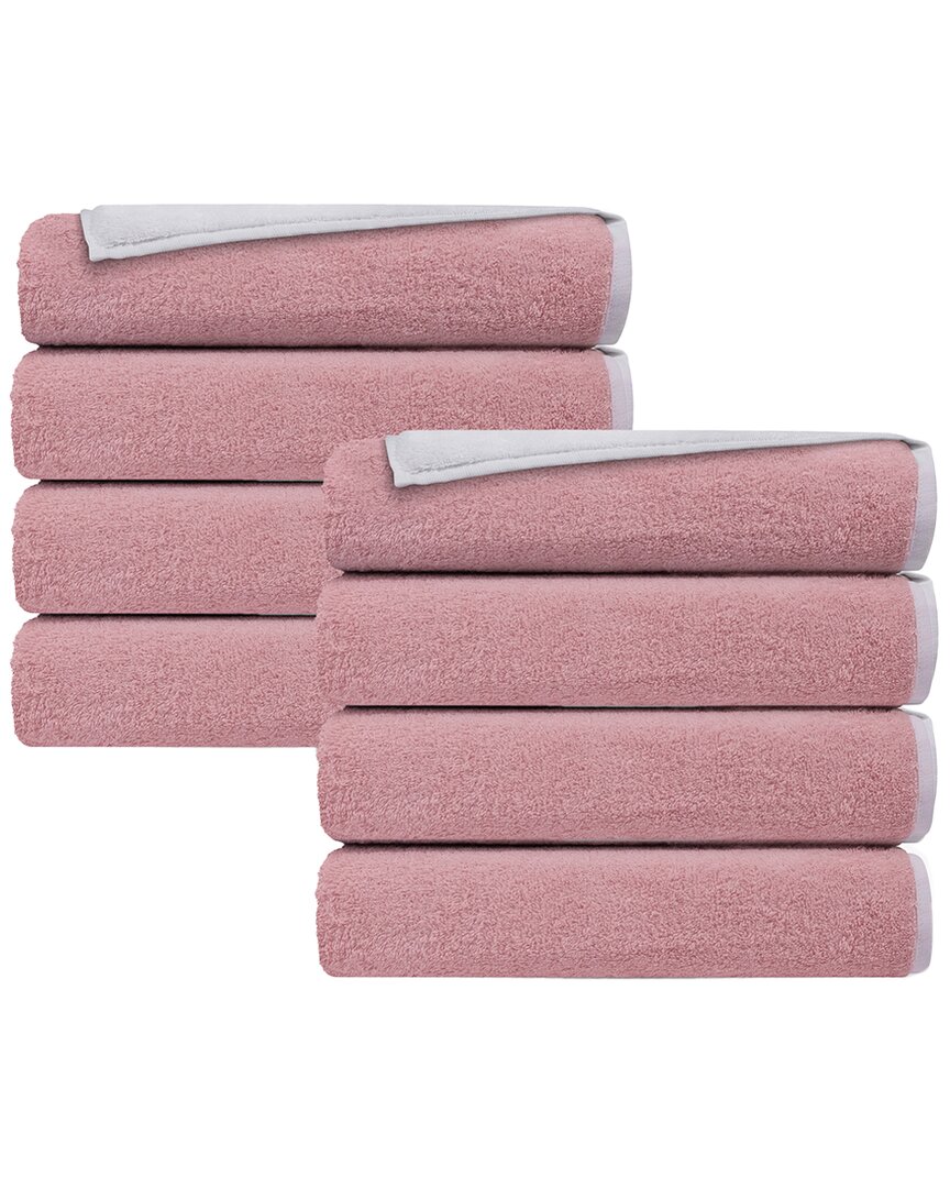 Depera Home Double Face Set Of 8 Turkish Wash Towels In White