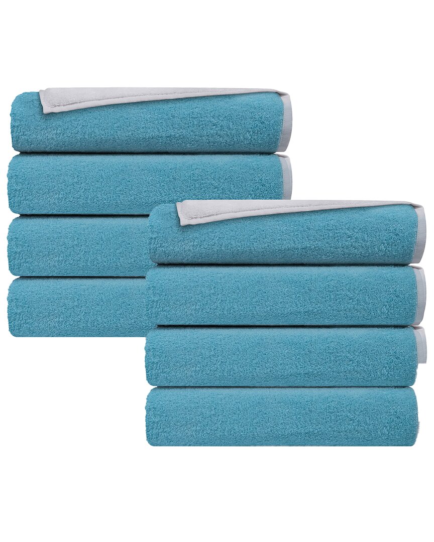 Depera Home Double Face Set Of 8 Turkish Hand Towels In White