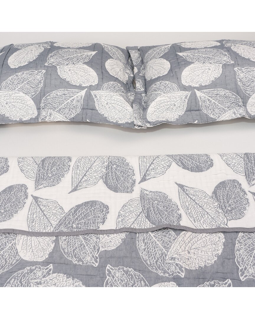 Depera Home Veranova Home Leafy Dreams Bedspread In Grey