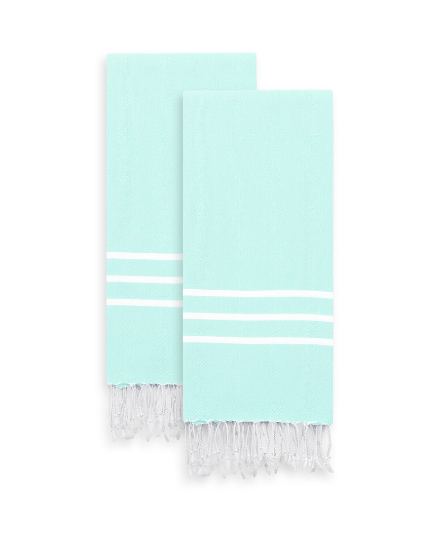 Linum Home Textiles Set Of 2 Alara Turkish Pestemal Hand/guest Towels