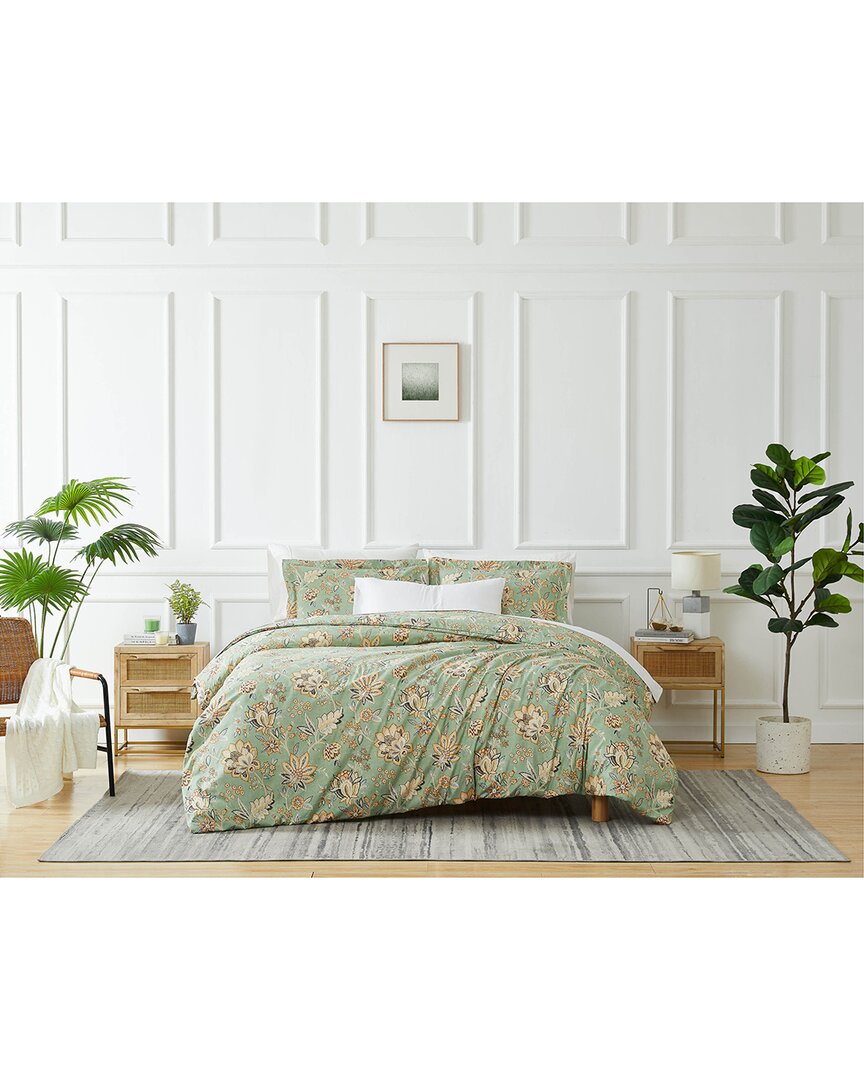Southshore Fine Linens Jacobean Willow Oversized Duvet Cover Set In Green