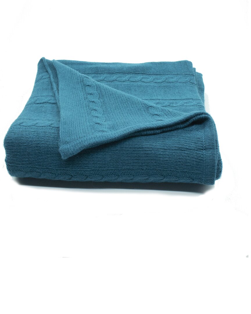 Portolano Throw With Cables In Teal