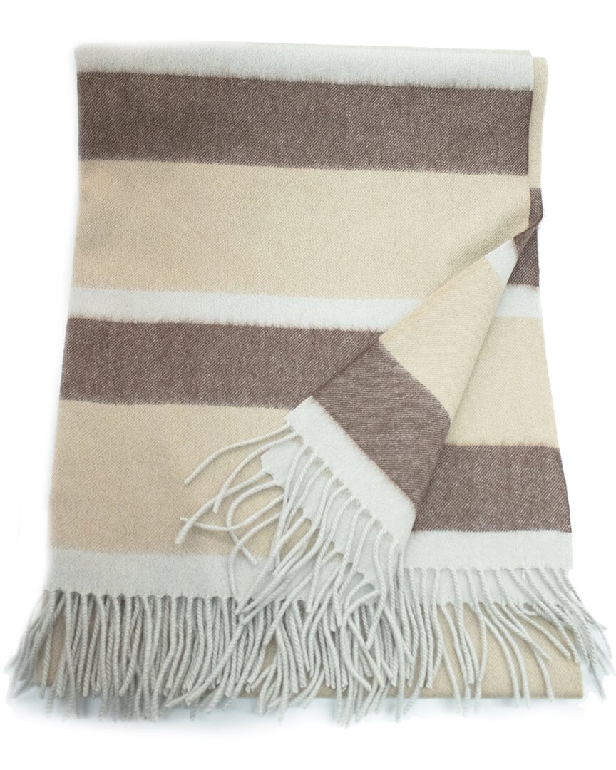Portolano Woven Striped Throw With Fringe Ends In Multi