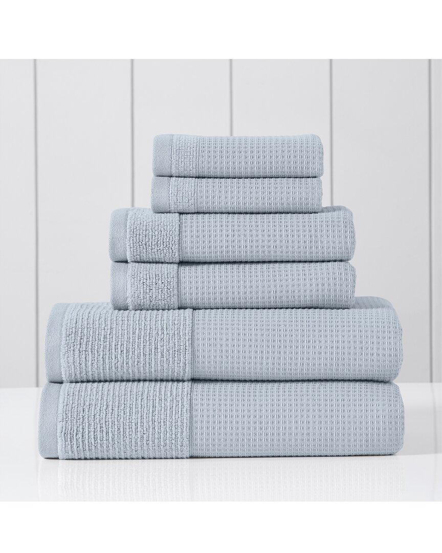 Modern Threads Waffle-rib 6pc Towel Set In Blue