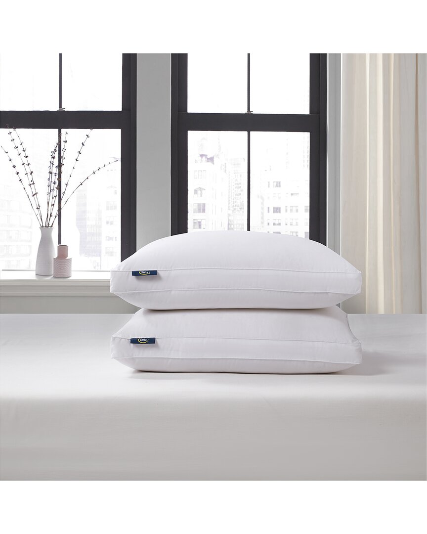 Serta Tencel/cotton Blend European Down Pillow - Firm In White