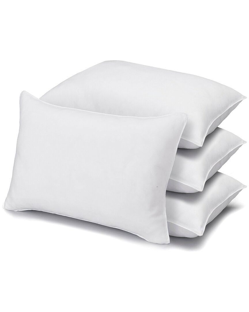 Shop Exquisite Signature Plush Firm Allergy-resistant Down Alternative Side/back Sleeper Pillow, Set Of 4 In White