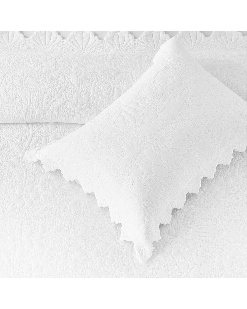 Melange Mélange Home Josephine Cotton Embroidery Quilt Set In White