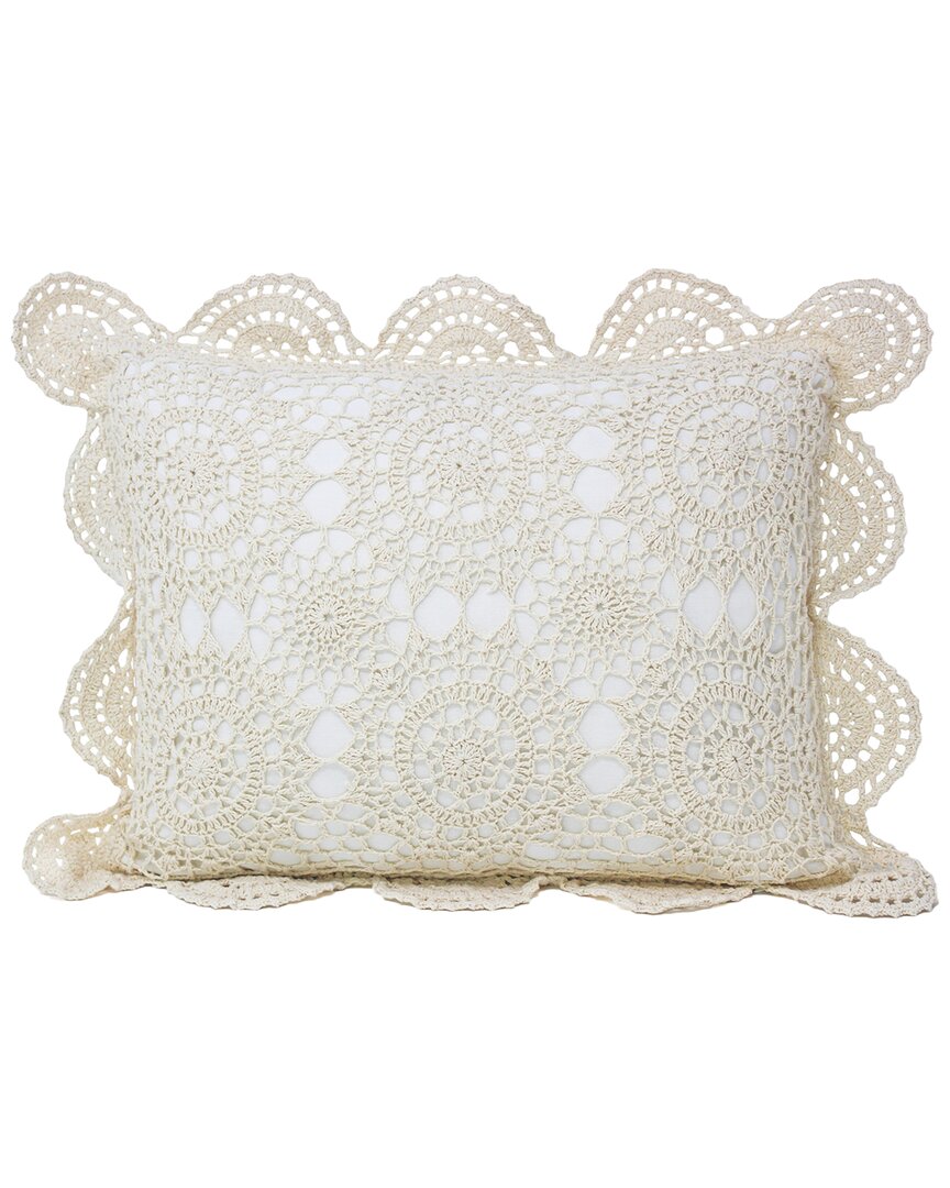 Melange Mélange Home Handstitched Cotton Crochet Decorative Pillow