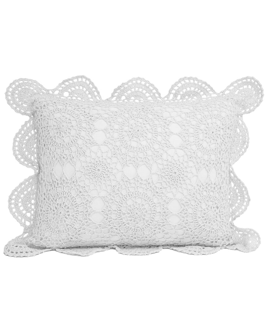 Melange Mélange Home Handstitched Cotton Crochet Decorative Pillow