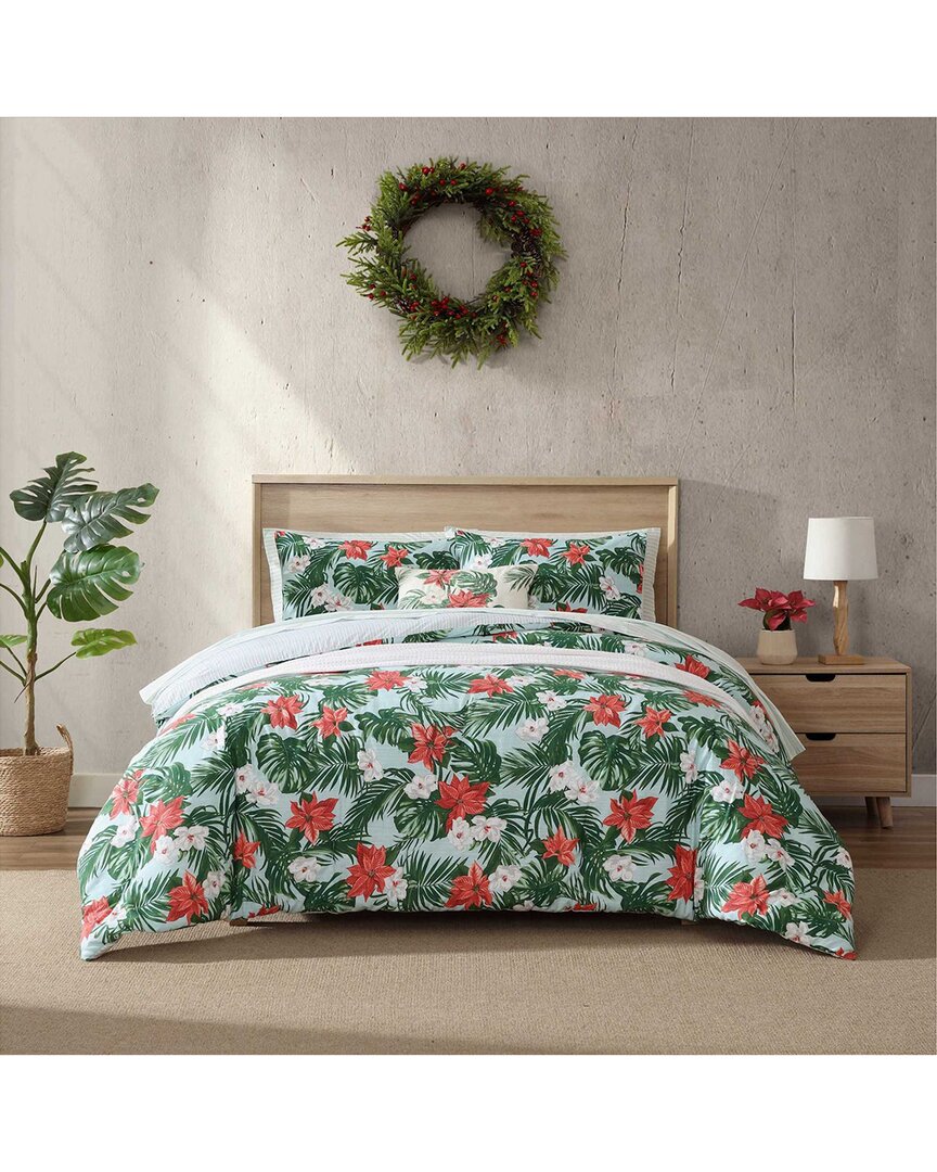 Tommy Bahama 136 Thread Count Festive Palms Cotton Comforter Bedding Set