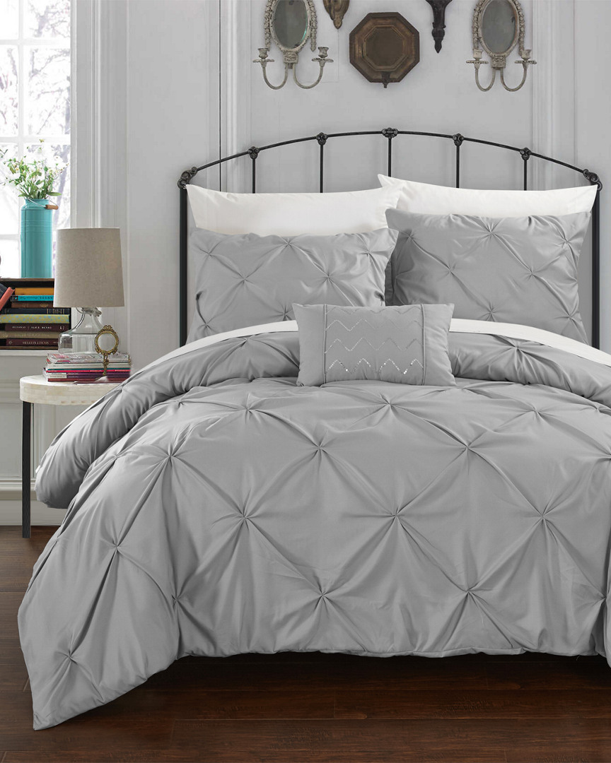 Chic Home 4pc Weber Pinch Pleated Duvet Cover Set