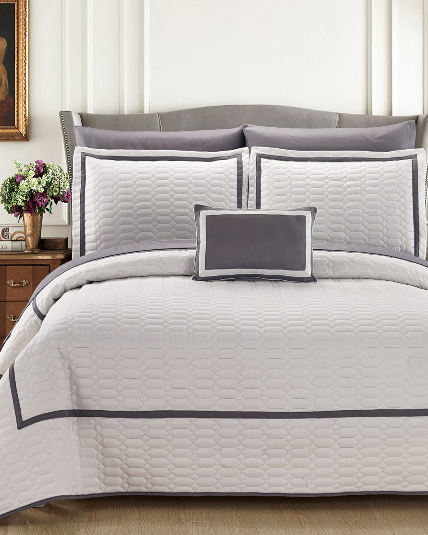 Chic Home 8pc Neal Hotel Collection Embroidered Quilt Set