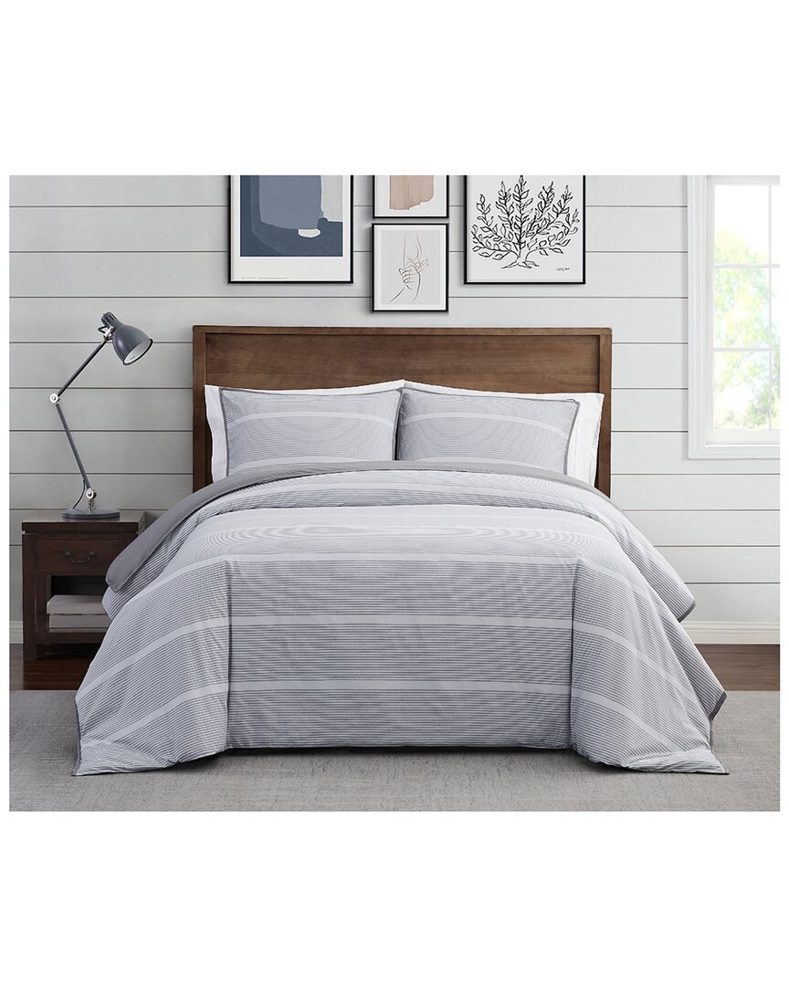 Brooklyn Loom Niari Yarn Dye Stripe Comforter Set In Grey