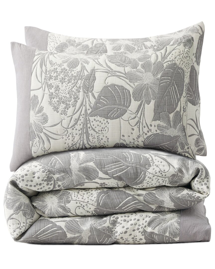 Unikome Gauze Cotton Floral Jacquard Duvet Cover Set