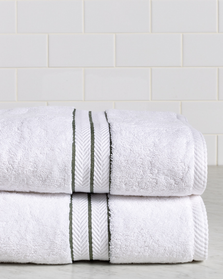 SUPERIOR SUPERIOR SOLID LONG-STAPLE COMBED 2PC BATH TURKISH COTTON TOWEL SET