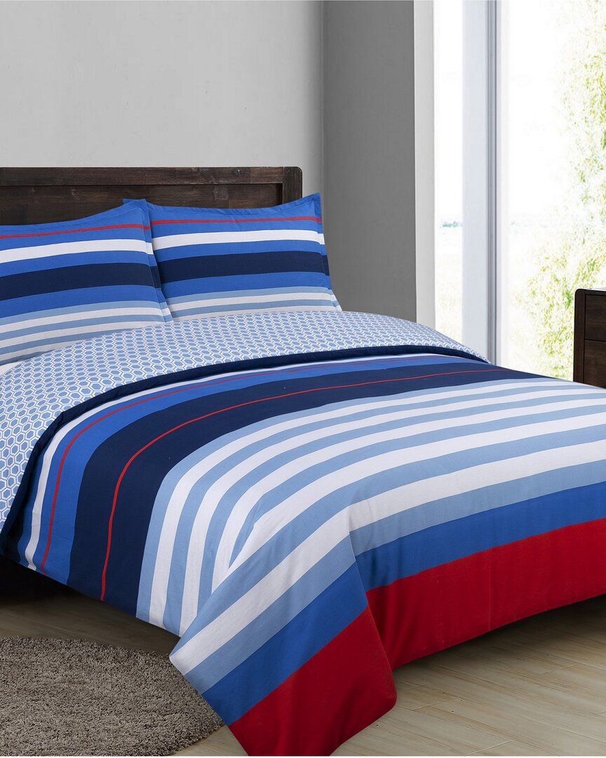 Nouvelle Home Harbor Stripe Comforter Set In Blue