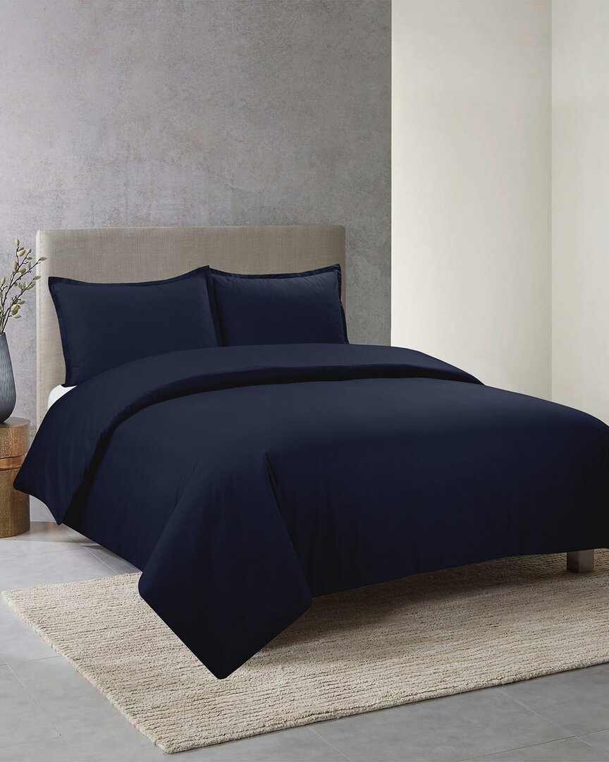 Nouvelle Home Perfectly Cotton Duvet Cover Set In Navy