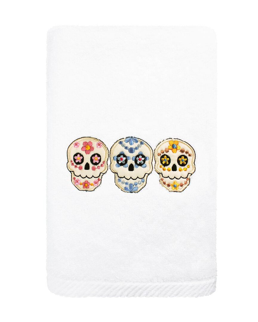 Linum Home Textiles Skulls Turkish Cotton Hand Towel In White