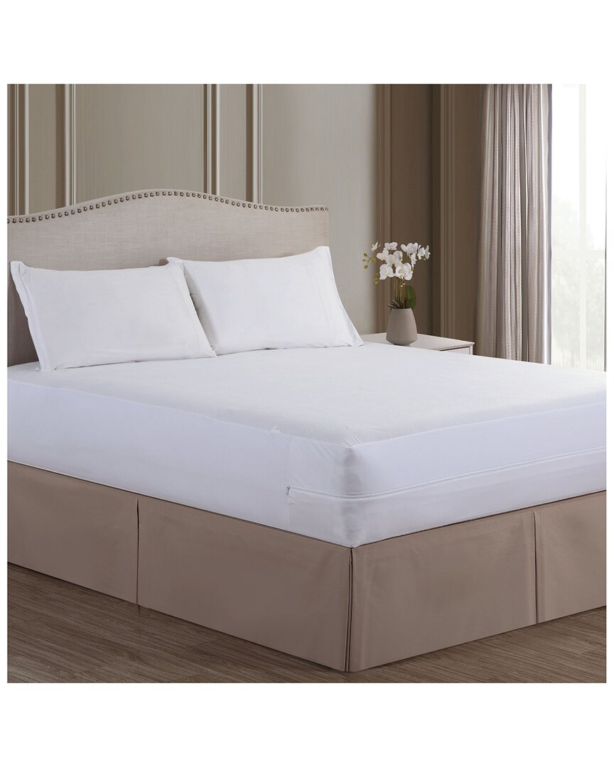 All-in-one Zippered Mattress Cover Encasement With Bug Blocker In White
